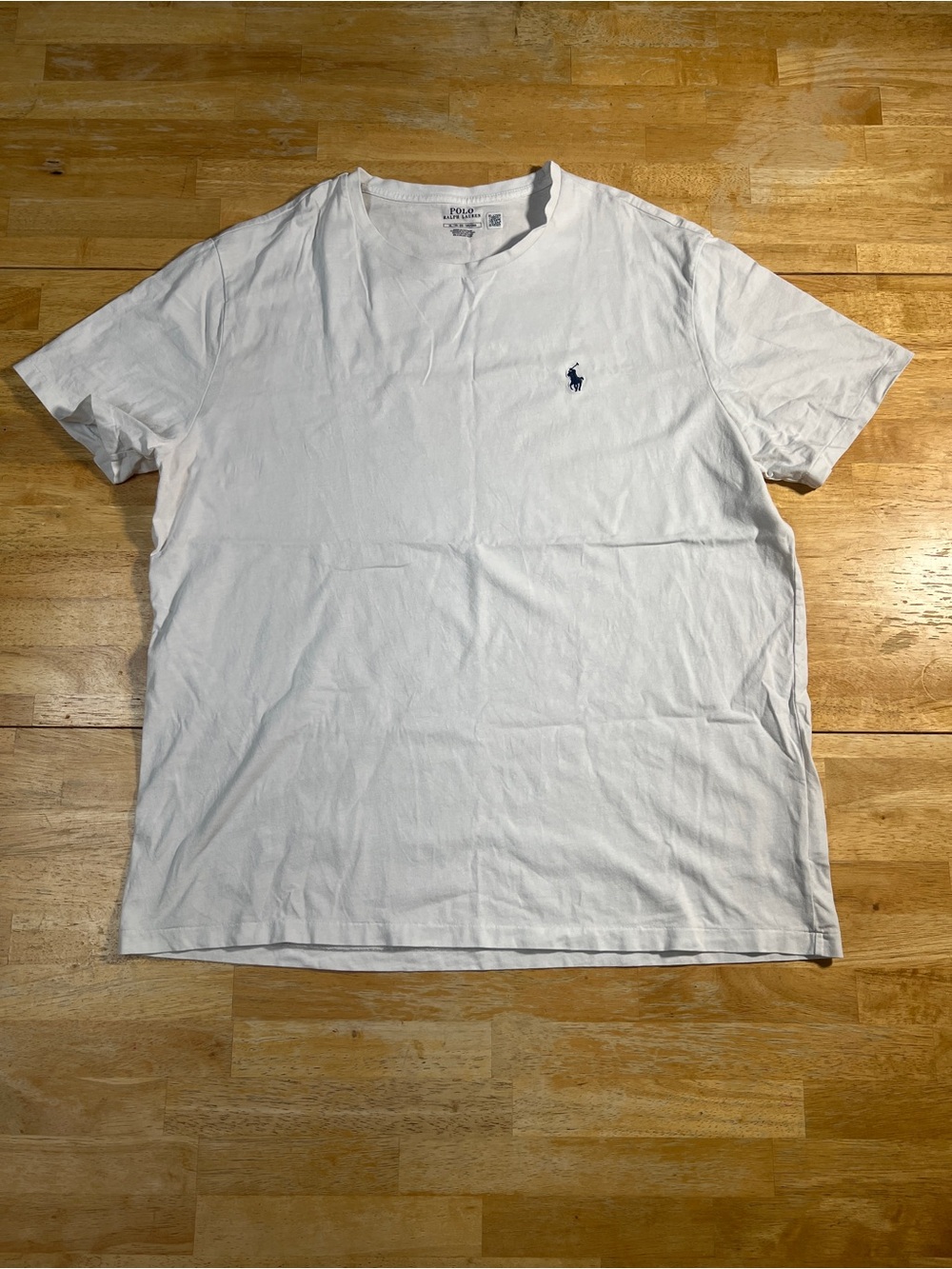 Polo Ralph Lauren T-Shirt Men XL Extra Large White Short Sleeve Classic Fit Navy